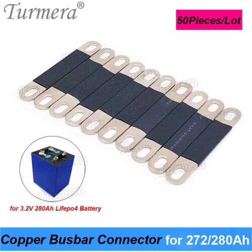 50Pieces Copper BusBars Connector for 3.2V 272Ah 280Ah 310Ah Lifepo4 Battery Assemble for 12V Uninterrupted Power Supply Turmera