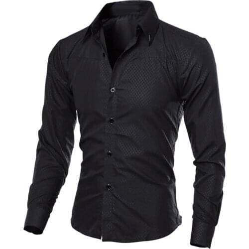 60% Dropshipping!!Men Fashion Solid Color Turn Down Collar Long Sleeve Blouse Shirt Top
