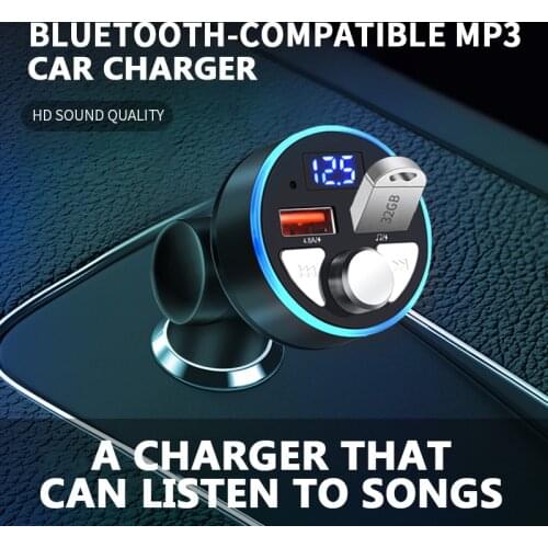 Car FM Transmitter Bluetooth-compatible 5.0 Car Kit Car Mp3 Player Dual USB Charger Expand Support U Disk Music Player