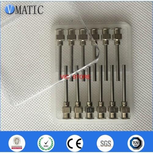 Free Shipping 12Pcs 1 Inch Tip Length 13G Stainless Steel Metal Syringe Needle Tips