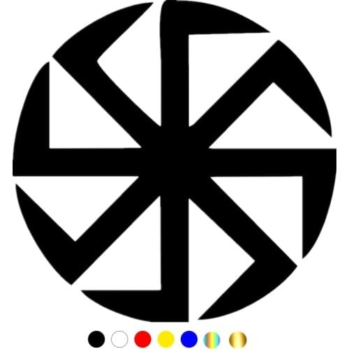 CS-411#15*15cm Slavic slavonis symbol Kolovrat funny car sticker and decal silver/black vinyl auto car stickers