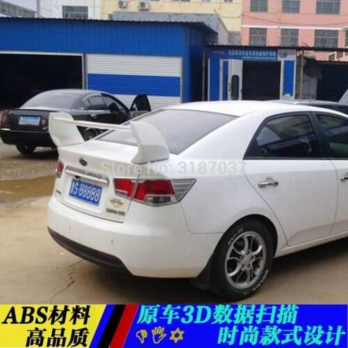 For Kia Forte Spoiler 2010-2013 ABS Plastic Unpainted Color Rear Roof Spoiler Wing Trunk Lip Boot Cover Car Styling