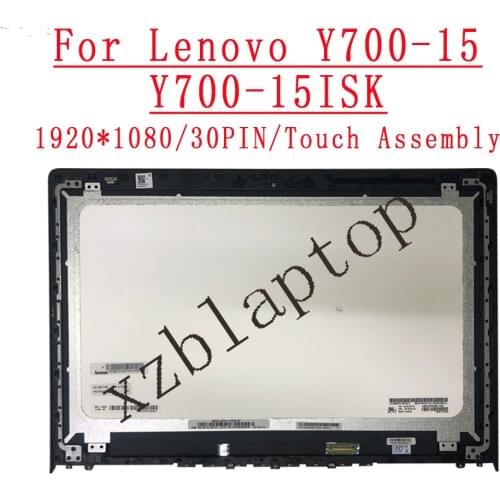 For Lenovo Ideapad Y700-15ISK Y700-15 Front Glass LCD Screen Display Panel With frame bezel 15.6'' FHD 1920*1080IPS 30pin EDP