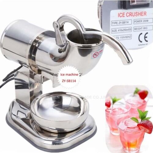 Electric Ice Shaver 110v/220v ZY-SB114 Fully Stainless Steel Snow Cone Machine Ice Crusher Maker