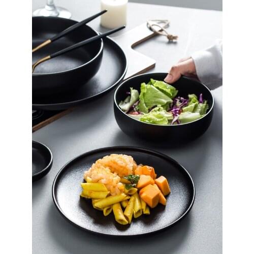 European frosted ceramic bowl Large bowl of salad bowl Western steak pasta dish Sauce dish