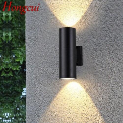 Hongcui Outdoor LED Wall Lamp Round Super Bright Waterproof Patio Sconces Creative Decorative For Porch Garden Villa