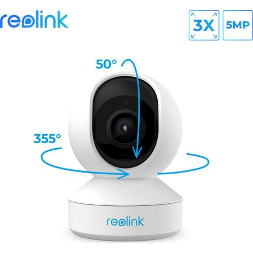 Reolink E1 Zoom 5MP PTZ IP Camera White Baby Monitor 2.4G/5G WiFi Camera Indoor Home Security Video Surveillance