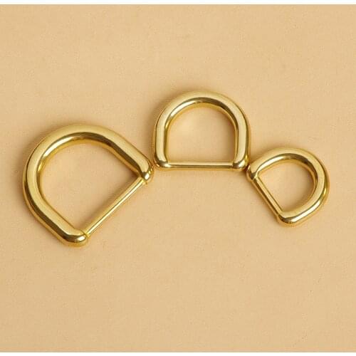 Quality DIY solid brass belt D ring buckle 15mm 20mm 25mm inner width