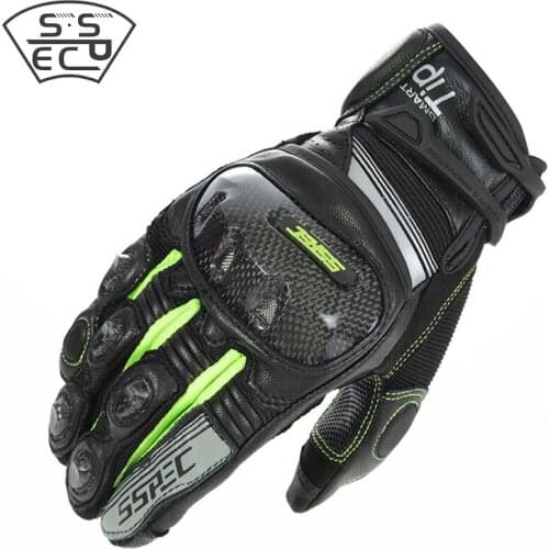 SSPEC leather motorcycle gloves full finger racing gloves breathable motorbiker gloves carbon protector gloves