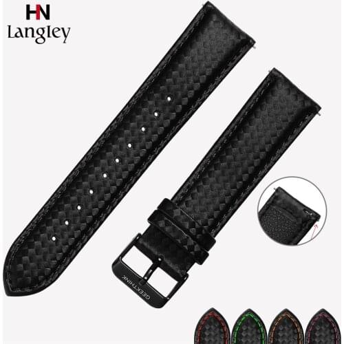 Carbon Fiber Leather Watch Strap Band For Gear S3 S2 Classic Universal 20mm 22mm Quick Release Replacement Watchband Wholesale