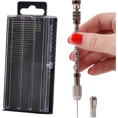 LETAOSK Mini Micro Spiral Hand Manual Push Drill Chuck Twist Pin Vise Bit Jewelry Tool