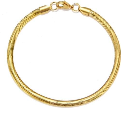 2021 Fashion Jewelry Stainless Steel Snake Bone Chain Bracelet Charm Titanium Steel Cuff Bracelet for Womens Accessories