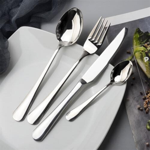 QueenTime Cutlery Set Stainless Steel Tableware Set Flatware Set Dinnerware Set Fork Knife TeaSpoon Set