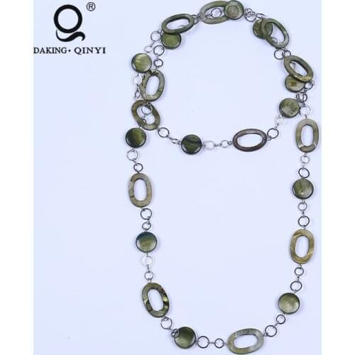 2020 New Style Custom Jewelry Zinc Alloy Oval Shell Necklace For Girl