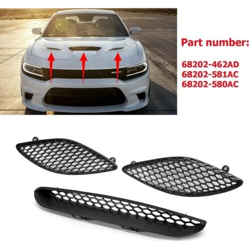 Car Front Hood Grille Grill Bonnet Cover Scoop Bezel for Dodge Charger Srt Hellcat 2015-2020 68202462AD 68202581AC