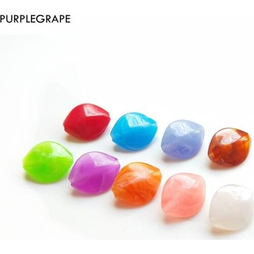PURPLEGRAPE Color Beads DIY Handmade Earrings Jewelry Children Hair Accessories Clothing Bracelets Perforated Keychain 20pcs