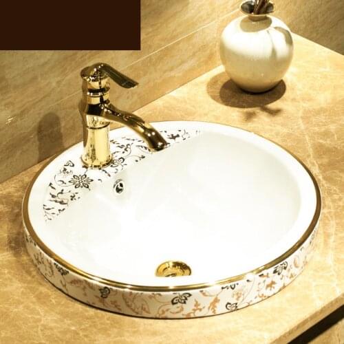 Semi Embedded Jingdezhen ceramic sanitary ware art counter basin wash basin lavabo sink Bathroom sink china antique