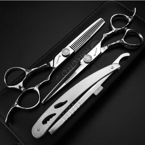 6 Inch 7 Inch Japan 440c professional barber shop scissors warp cut special hairdressing scissors tool full set haircuts fine