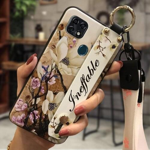 Shockproof Silicone Phone Case For ZTE Blade 20 Lanyard Dirt-resistant Wrist Strap For Woman