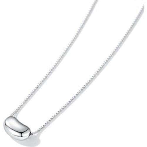 Silver necklace female clavicle chain small pure pure fresh silver light Sumsen silver Bean pendant