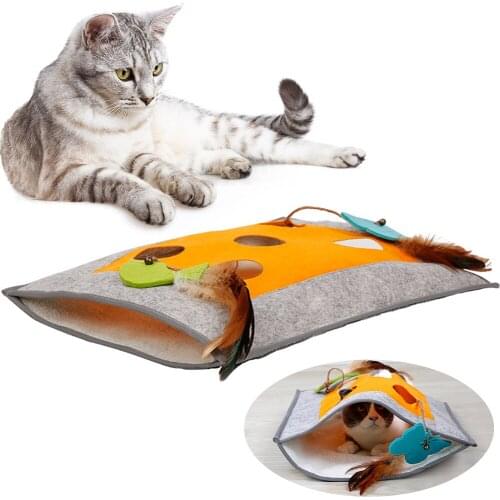 Cat Tunnel Sleeping Bag Creative Breathable Warm Cat Nest Pet Cat Blanket Toy Cat Play Mat With Hole Hiding House Pet Supplies