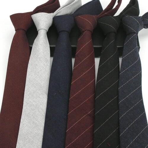 Wedding 6CM Ties For Men Skinny Cotton Neck Tie Business Solid Striped Necktie Gravatas Colorful Slim Narrow Neckwear Corbatas