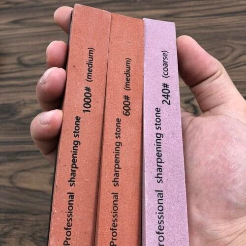 3pcs 240 600 1000# White Alundum Thickknife Sharpener Single Angle Sharpener Stone Honing System Sharpening Stone Whetstone Set