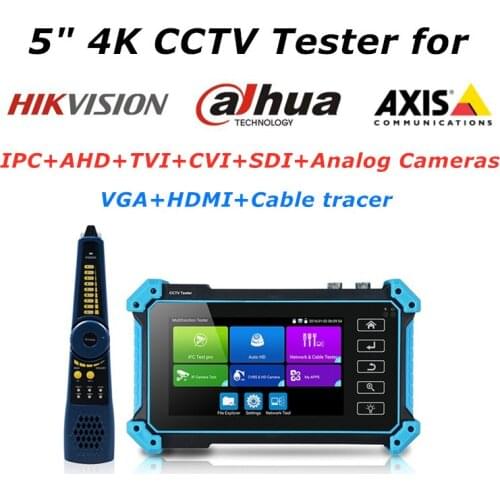 TT-IP5100C Plus 5" Hikvision ipc camera Dahua ip camera tester VGA HDM CCTV camera tester security monitor cable tracer