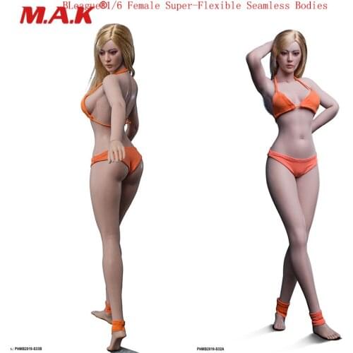 In Stock 29.4cm New 1/6 Sexy Female Super-Flexible Seamless Bodies Narrow Shoulder Middle Bust S32A/S33B Pale/Skin Skin Model