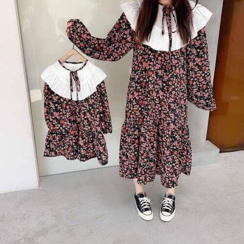Spring Mother-Daughter Korean Style Fashion Floral Dress