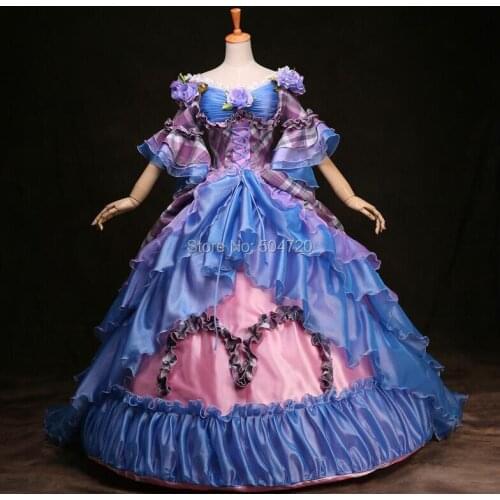 Customer to order Vintage costumes Victorian dresses Revolutionary Civil War Cosplay Ball Rococo Halloween dress X-017