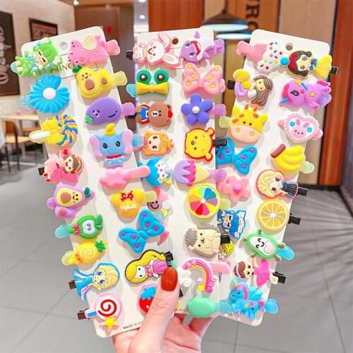 1Set Girls Cute Cartoon Animal Flower Colorfur Hairpin Children Sweet Hair Clip Barrettes Headband Kids Fashion Hair Accessories