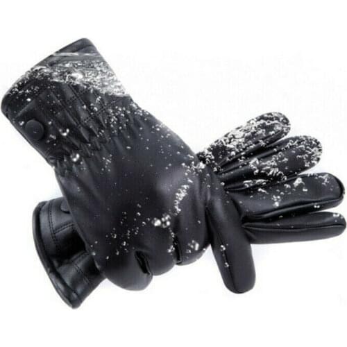 Winter Winter Gloves Men Leather Black Gloves Button Warm Mittens Men Luxurious Pu Leather Driving MenS Genuine Mittens