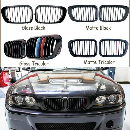 1set Front Bumper Racing Grills Kidney Grilles For BMW E46 Coupe Accessories M3 2doors 3 series 1998-2001 M Power Performance
