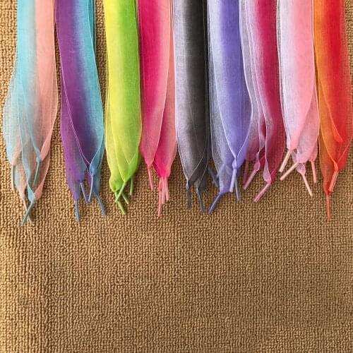 1 pair Gradient Lace Shoelaces Flat Changing Color Creative Shoe Strings Sneaker Sport Shoe Lace Men Women All Sneakers Shoelace