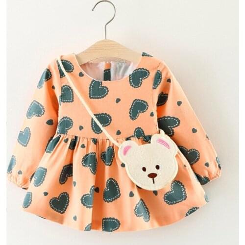 2020 Princess Girls Kids Spring Loose Dress Girl Costume Toddler Girls Kids Dresses For Girls Baby Love Cotton Dress 1-3 Years