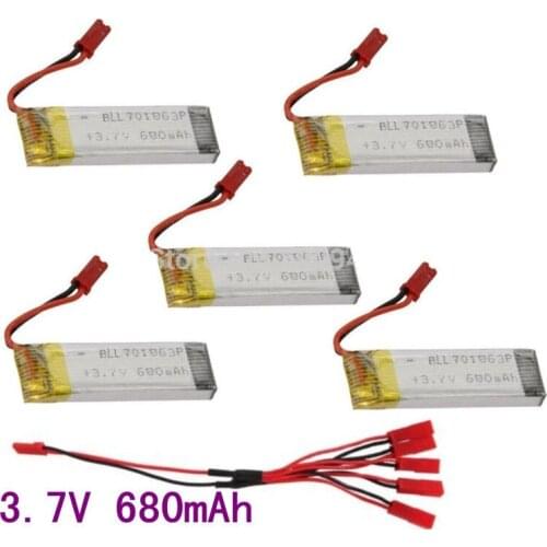 5pcs/lot 3.7V 680mAh Lipo battery for UDI U818A U817 S032 Spare Parts