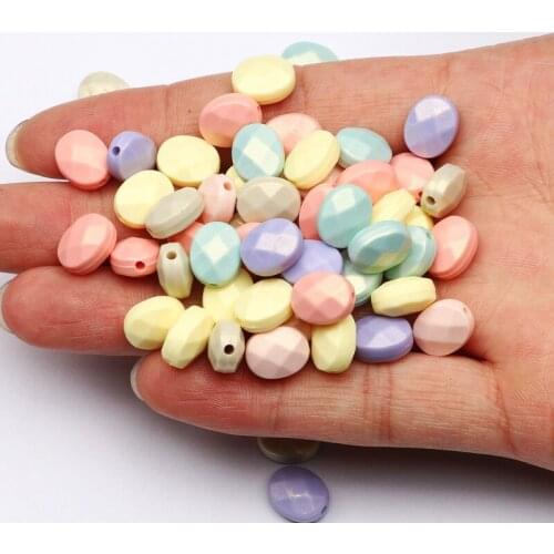 50/100pcs 8*10mm Mixed Faceted Acrylic Beads Oval Loose Spacer Beads For Jewelry Making Diy Bracelet Handmade Accessories