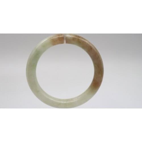 White With Light Coffee Certified Natural DuShan Jade Bracelet Men Women Charm Jewelry Boutique Polishing Bangles SZ 56-57mm
