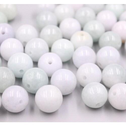 Pure Natural White Chinese Jade/Jadeite Loose Beads 5mm/6-7mm/10mm/13mm Lucky Fine JadeBeads - 100PCS(Wholesale) Jade Beads