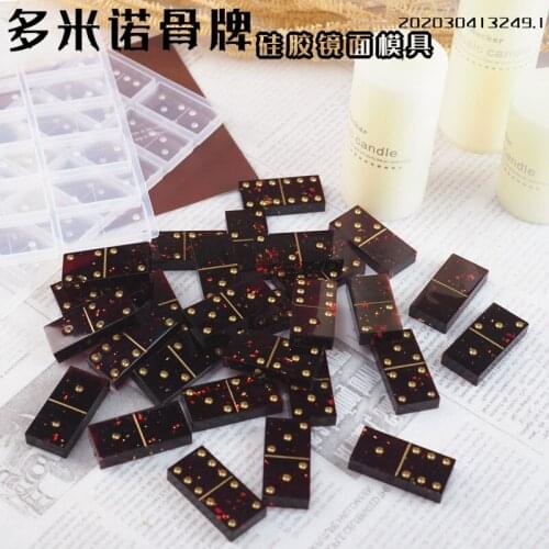 Domino Chocolate Mold Pai Gow Dominoes Tian Jiu Creative Fondant Cake Decoration Handmade Soap Silicone Mold