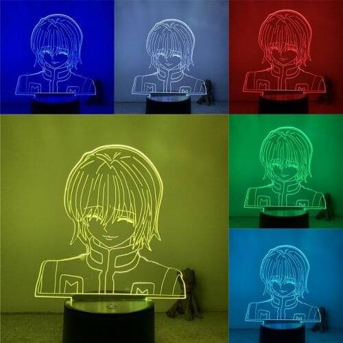3D Nightlight Anime Hunter X Hunter Kurapika Smiling Action Figure 7 Colors Touch Optical Illusion Table Lamp Gift Decor Model