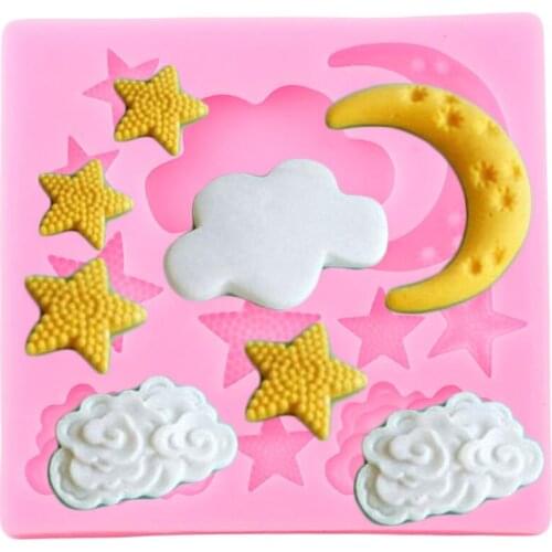 Star Moon Shape Silicone Mold Fondant Cake Decorating Tools DIY Baking Polymer Clay Candy Molds Chocolate Gumpaste Moulds