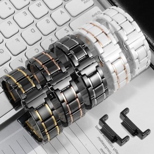 Ceramic Watchband 16mm Convex interface Bracelet Replacement Belt For GA110 100 120 GA400 male and female Fine Steel Watch Chain
