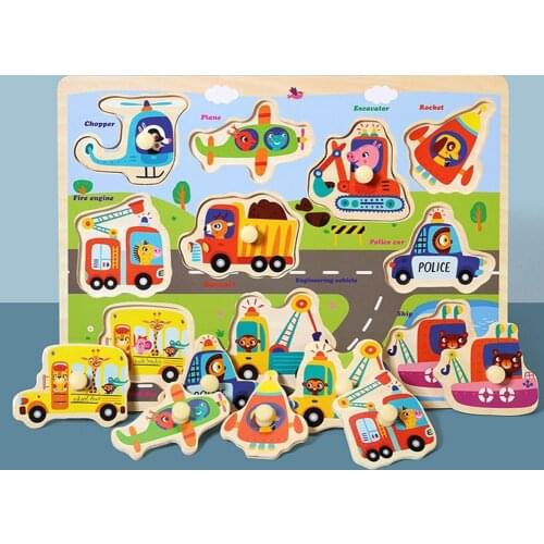 Animal Number Fruit Animal Wooden Puzzle Pairing Board Development Kids Toy