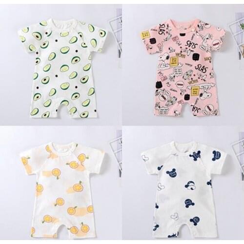 Cartoon Printed Newborn Baby Boy Clothes Cotton Summer Jumpsuit Kids Baby Girls Onesie Costume Toddler Infant Rompers