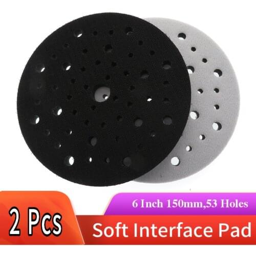 2 PC 6 Inch 150mm Interface Pad Protection Disc 53 Holes Power Tool Accessories for Sander Polishing & Grinding - Hook and Loop