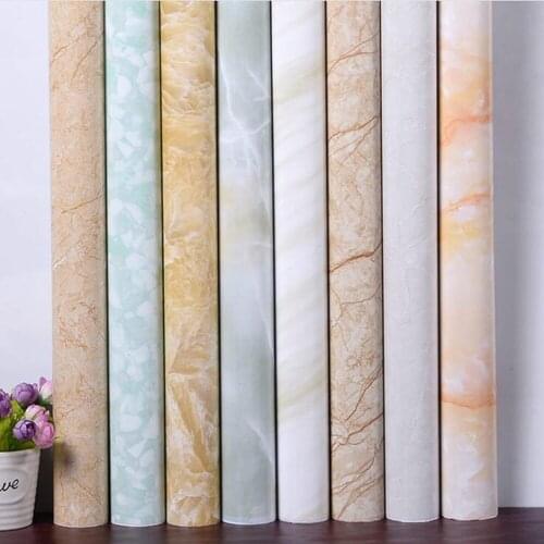 Kitchen Cabinet Self Adhesive Wallpaper Granite Marble Effect Waterproof Thickness PVC Wallpaper Peel Stick Rolling Paper