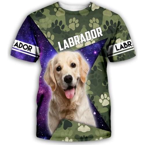 CLOOCL Labrador Men T-shirts Starry Sky Camo Men Clothing Pets 3D Print Casual Tops Women Harajuku T Shirts punk clothes
