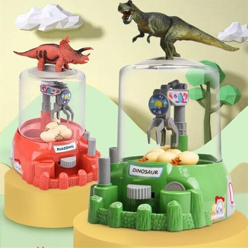 Novel Toy Mini Doll Grabbing Machine Coin Dinosaur Tyrannosaurus Rex Egg Twisting Machine Interactive Game Gift